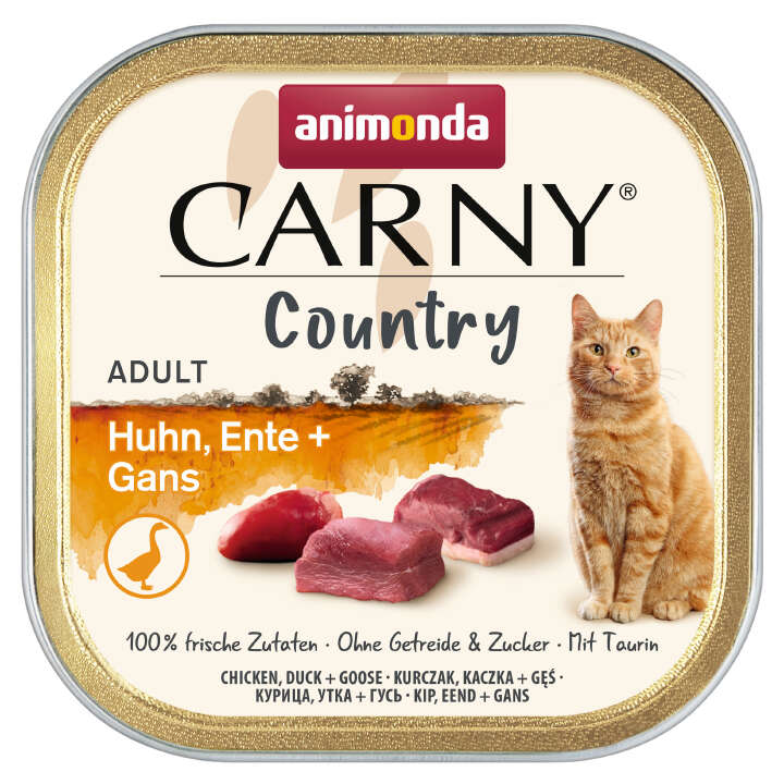 animonda Katzen-Nassfutter Carny Country Adult Huhn, Ente + Gans